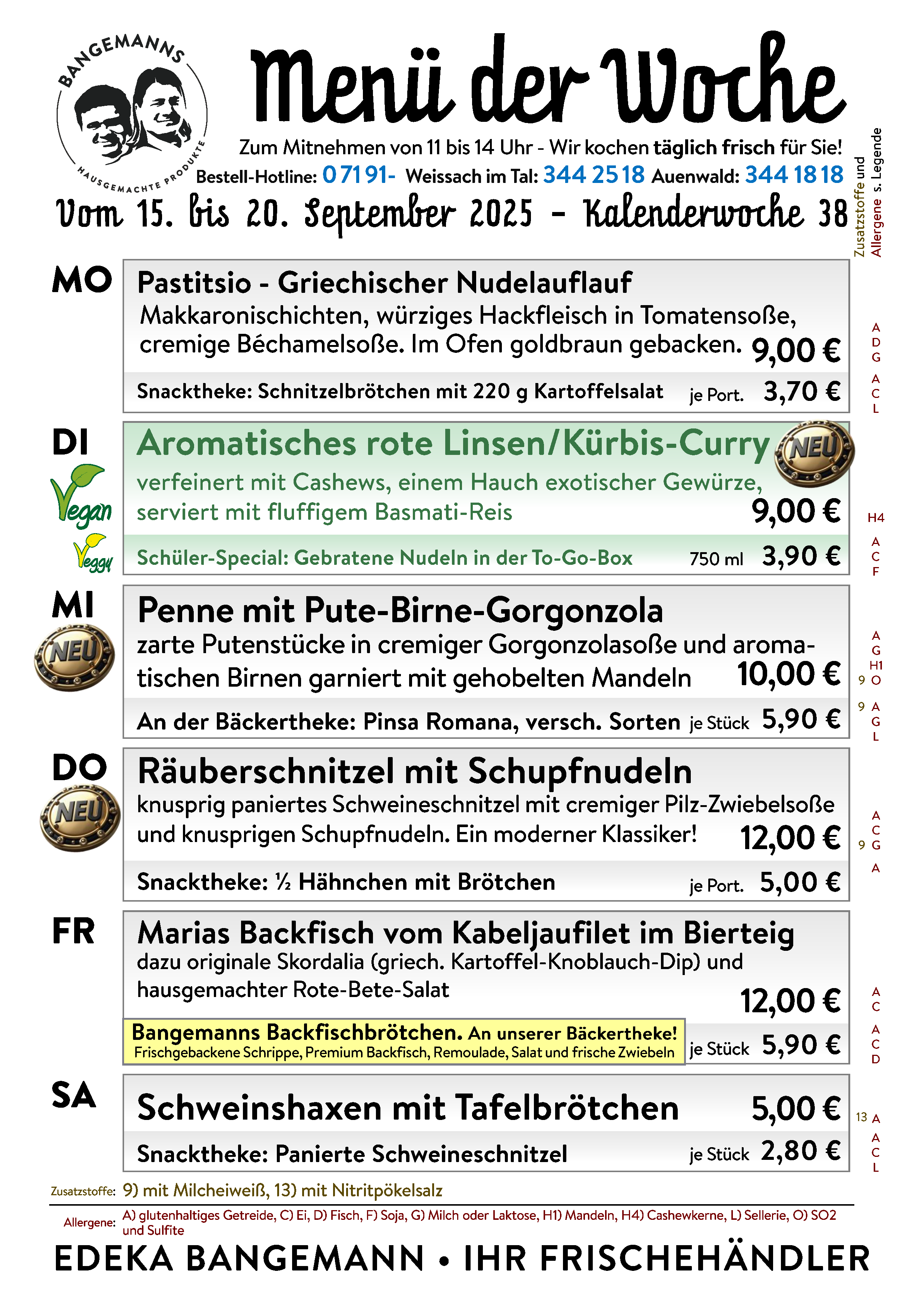 Wochenkarte